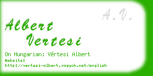 albert vertesi business card